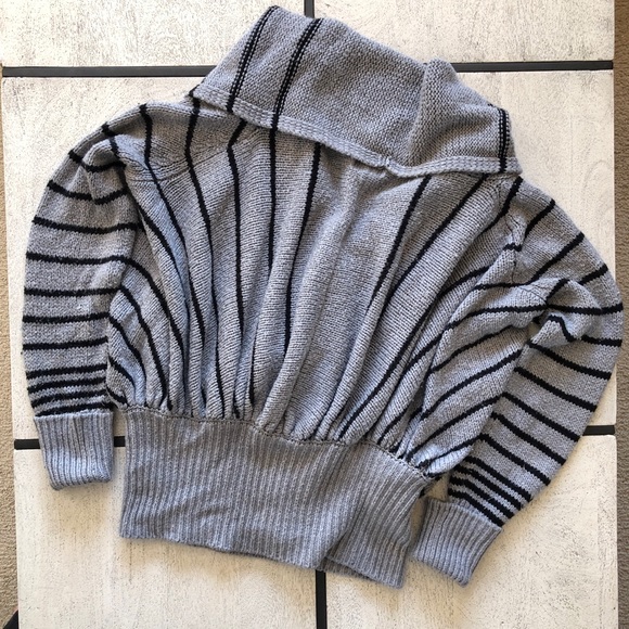 Striped Wrap-front Sweater - Picture 3 of 7